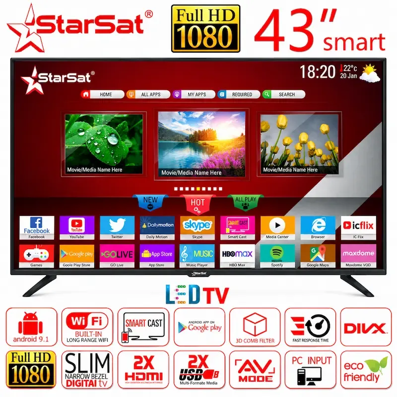 تلویزیون استارست مدل 43T2S2 ANDROID